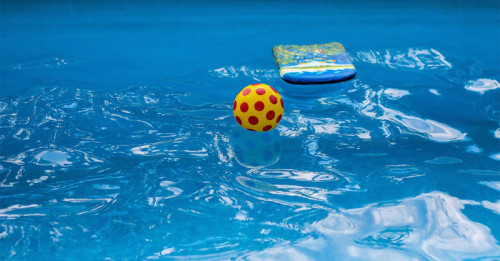 Pool with toys floating